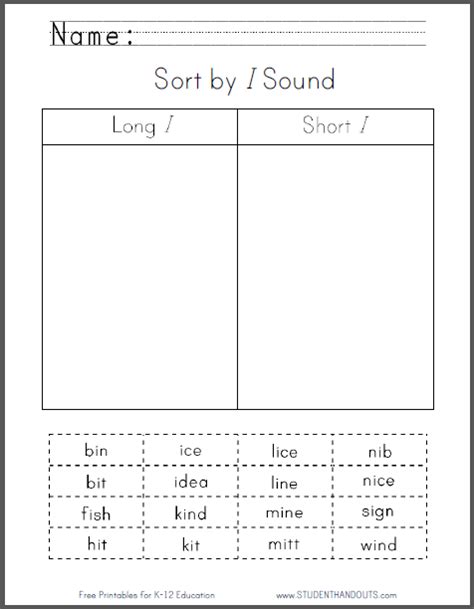 Short I Kindergarten Worksheets - Wallpaper Last