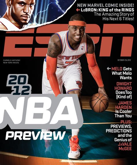 New York Knicks Carmelo Anthony on Cover of ESPN The Magazine’s 2012 ...