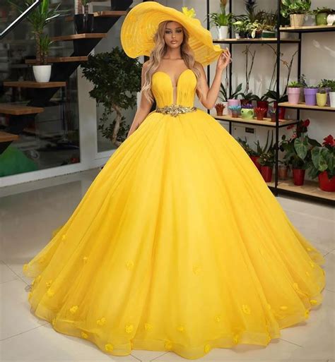 Bright Yellow Long Prom Dresses With Sweetheart Pleats Floor Length ...