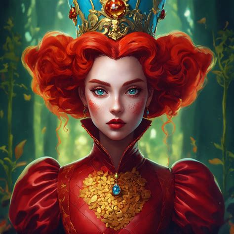 Lexica - The character Red Queen from Alice in Wonderland, cartoon oil paint, 2D illustration ...