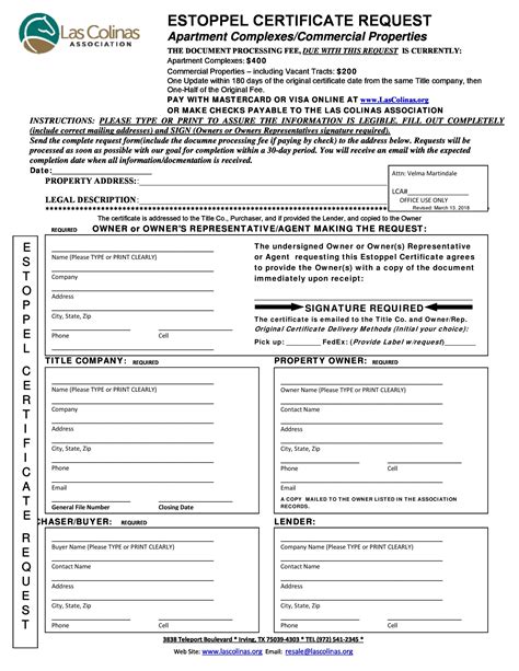 41 Real Estoppel Certificate Forms (& Samples) ᐅ TemplateLab