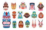 Ethnic tribal masks set | Animal Illustrations ~ Creative Market