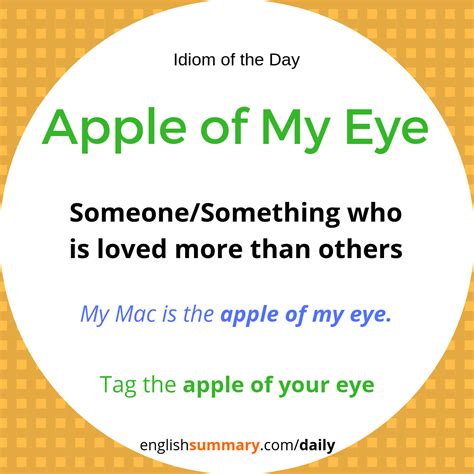 Apple of My Eye Meaning and Use #idiomoftheday | English phrases idioms ...