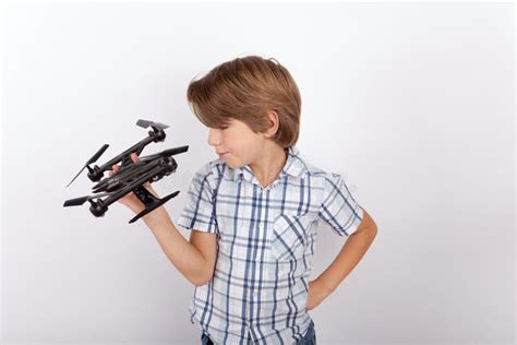 Boy with drone stock photo. Image of hobby, flight, childhood - 95414350