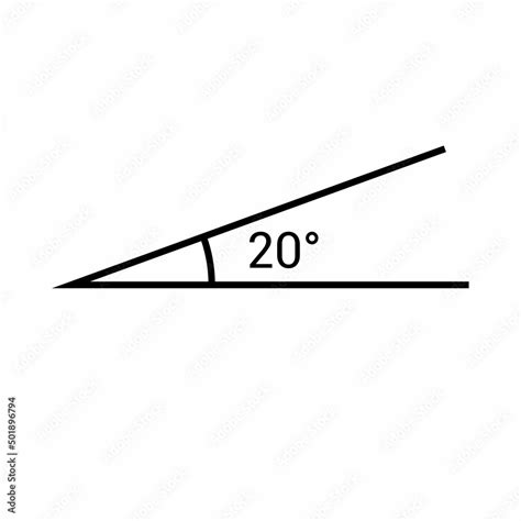 20 degree angle icon in mathematics Stock Vector | Adobe Stock