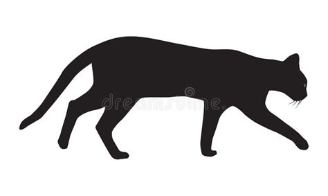 Silhouette of a Walking Cat Stock Vector - Illustration of background, mammals: 125036625