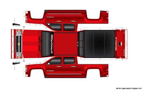 Papercraft Pickup Truck Template