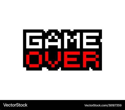 Game over pixel for assets Royalty Free Vector Image