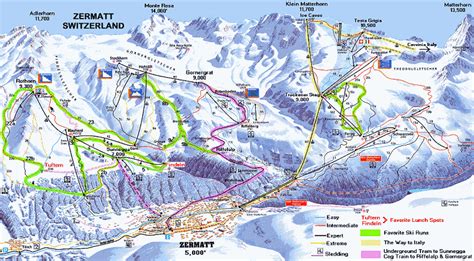 Zermatt, Switzerland ski map