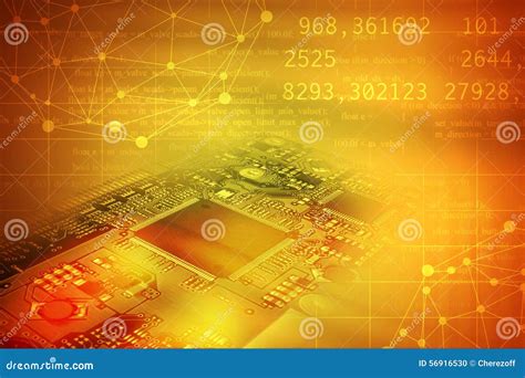 Motherboard on Abstract Colorful Background Stock Illustration - Illustration of microchip ...