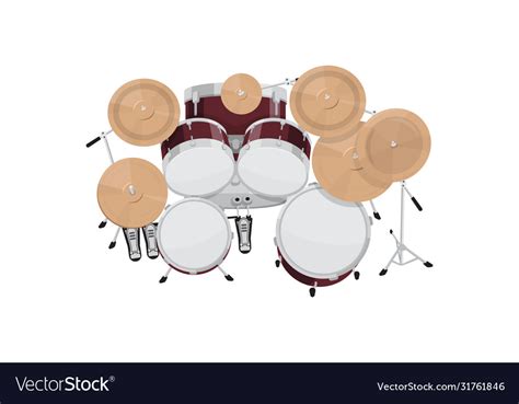 Drum kit top view Royalty Free Vector Image - VectorStock