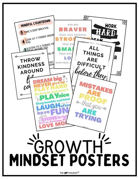 Growth Mindset Posters - The OT Toolbox