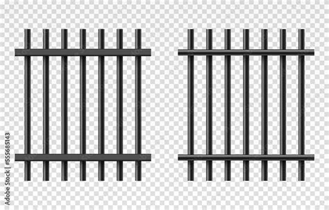 Set of vector prison cell on isolated transparent background. Iron fence png, iron bars png ...