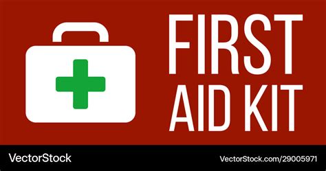 First aid kit label or sign medical box Royalty Free Vector