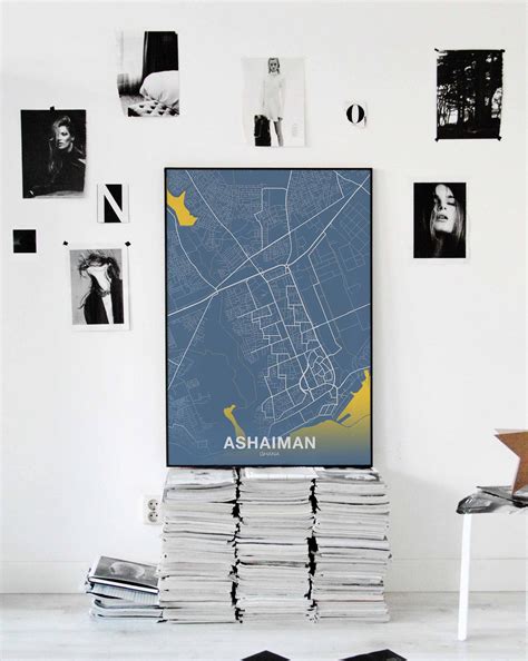 ASHAIMAN Ghana Map Poster Color Hometown City Print Modern - Etsy