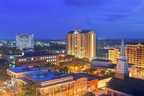 Tallahassee, Florida, USA downtown skyline from above at