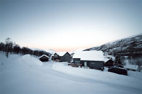 Premium Photo | Snow in a lonely village in norway