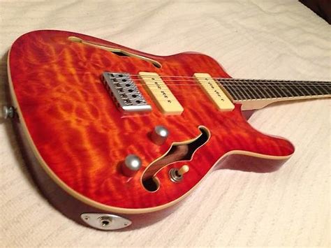 Raven West Guitars Semi-Hollowbody Tele style Orange | Reverb