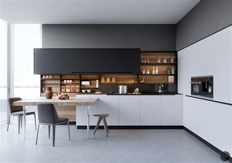 Black, White & Wood Kitchens: Ideas & InspirationInterior Design Ideas.