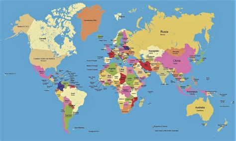 mapa del mundo con los nombres de los paises - Mapas de España y del mundo | Mapa del mundo ...