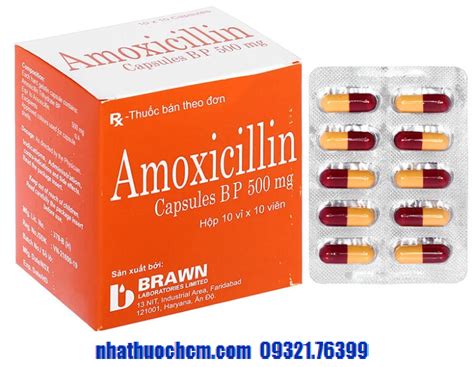 Thuốc kháng sinh AMOXICILLIN 500mg