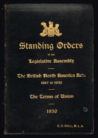 Standing orders of the Legislative Assembly of British Columbia