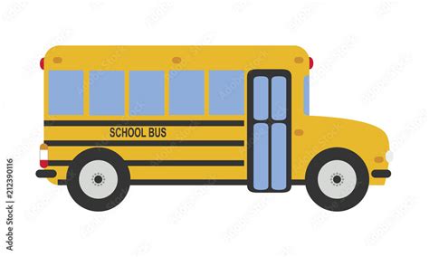 Cute cartoon vector illustration of a school bus Stock Vector | Adobe Stock