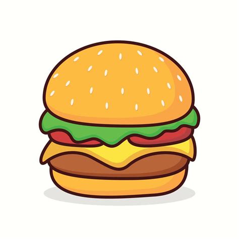 linda hamburguesa dibujos animados icono vector ilustración. delicioso hamburguesa con queso ...