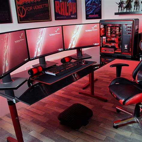 A true Republic of Gamers setup! @asus @asusrog 💻👊 - Tags: videogames,dreamroom,pcgaming,nvidia ...