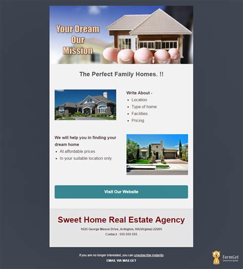 6 Free Real Estate Email Templates | FormGet