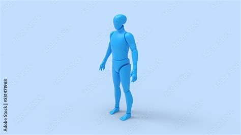 3D rendering of a dummy robot man person model blank template isolated in studio background. 3D ...