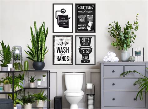 Bathroom Rules Gallery Wall art | Elephant Stock