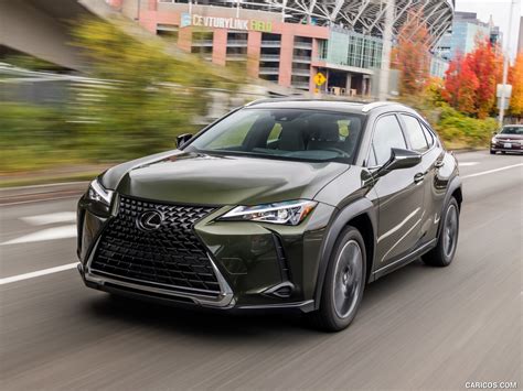 2019 Lexus UX (Color: Nori Green) - Front Three-Quarter | Caricos