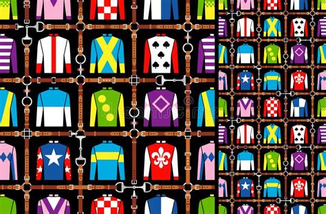 Seamless Pattern Jockey Uniform. Traditional Design. Silk. Harness ...