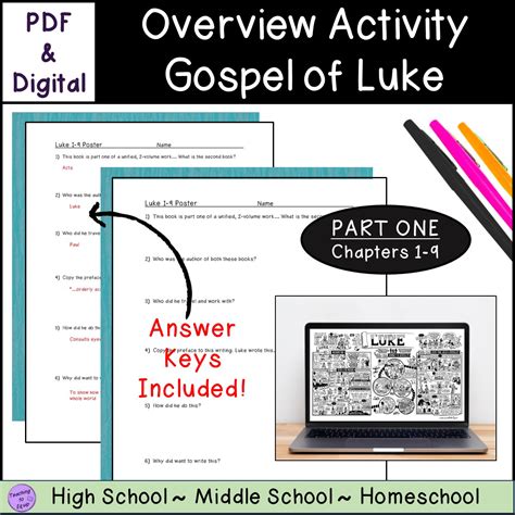 Summary of Gospel of Luke (CH 1-9) Bible book overview activity | Made By Teachers