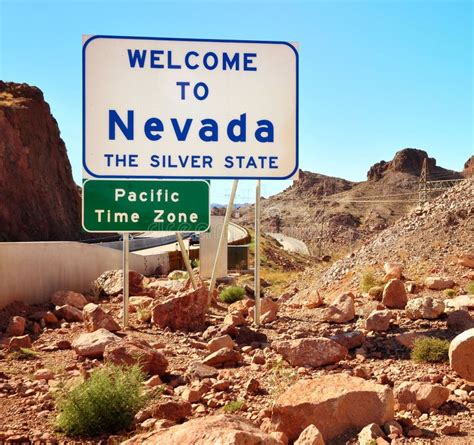 The Welcome To Nevada State Border Sign Stock Image - Image of welcome ...