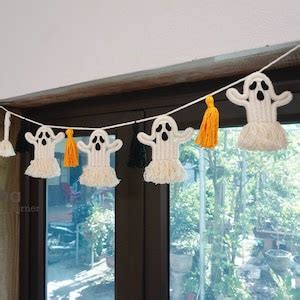 Halloween Decor, Macrame Halloween Decor, Scary Halloween, Halloween Garland, Halloween Dorm ...