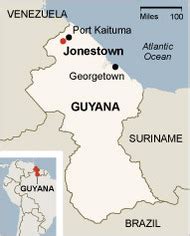 Map Of Jonestown Guyana - Cities And Towns Map