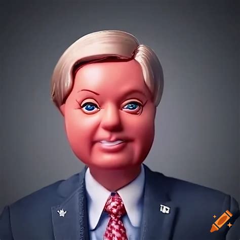 Lindsey graham barbie doll in patriotic outfit on Craiyon