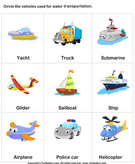 Transportation by Water | Turtle Diary Worksheet