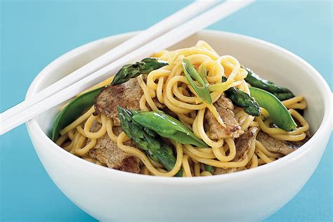 Sticky pork stir-fry with noodles recipe