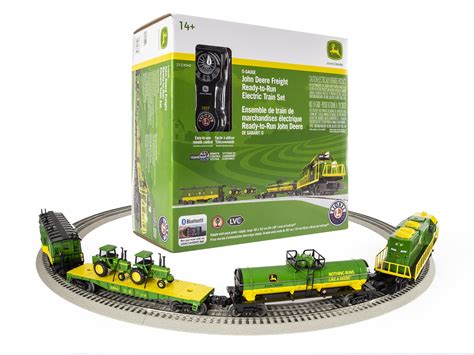 Lionel John Deere Freight Electric O Gauge Train Set with Remote and Bluetooth 5.0 Capability ...