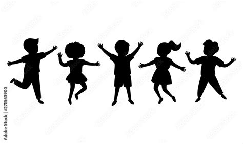 Kids Playing Silhouette Vector Free