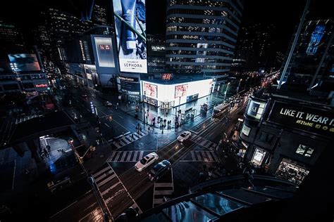 HD wallpaper: empty street with lights during nighttime, road, way ...