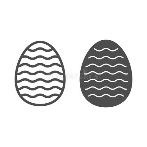 Easter Egg with Waves Line Icon, Happy Easter Concept, Easter Egg with ...