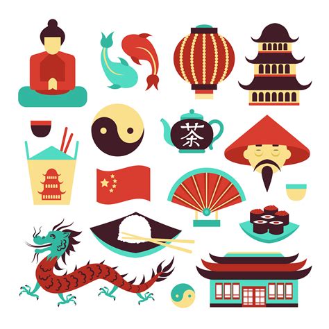 China symbols set 437712 Vector Art at Vecteezy