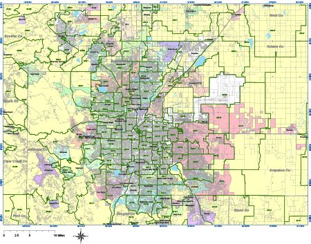 Denver Digital Vector Maps - Download Editable Illustrator & PDF Vector ...