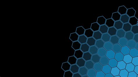 Download Pattern Geometry Black Blue Abstract Hexagon HD Wallpaper