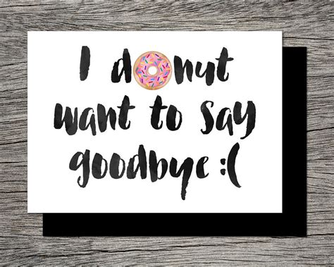 PRINTABLE Farewell Card /printable Goodbye Card I/we DONUT Want to Say Goodbye Funny - Etsy