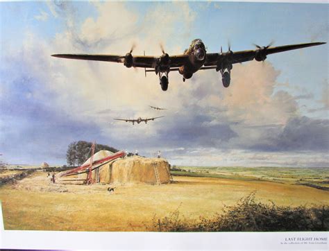 Aviation, Lancaster Bomber Art Print/ Last Flight Home, RAF Military ...